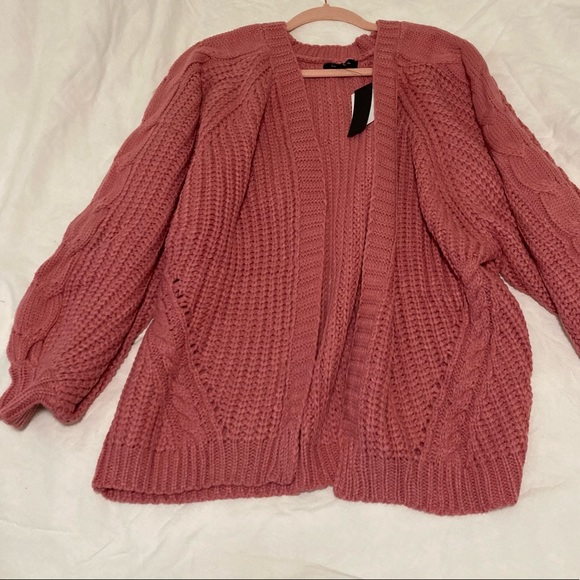 Cardigan Cable Knit Chunky Sweater Lea & Viola - Picture 2 of 4